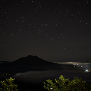Nigth at the caldera of Batur, Bali