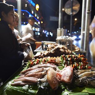 Fish restaurabt on Pub Street, Siam Reap